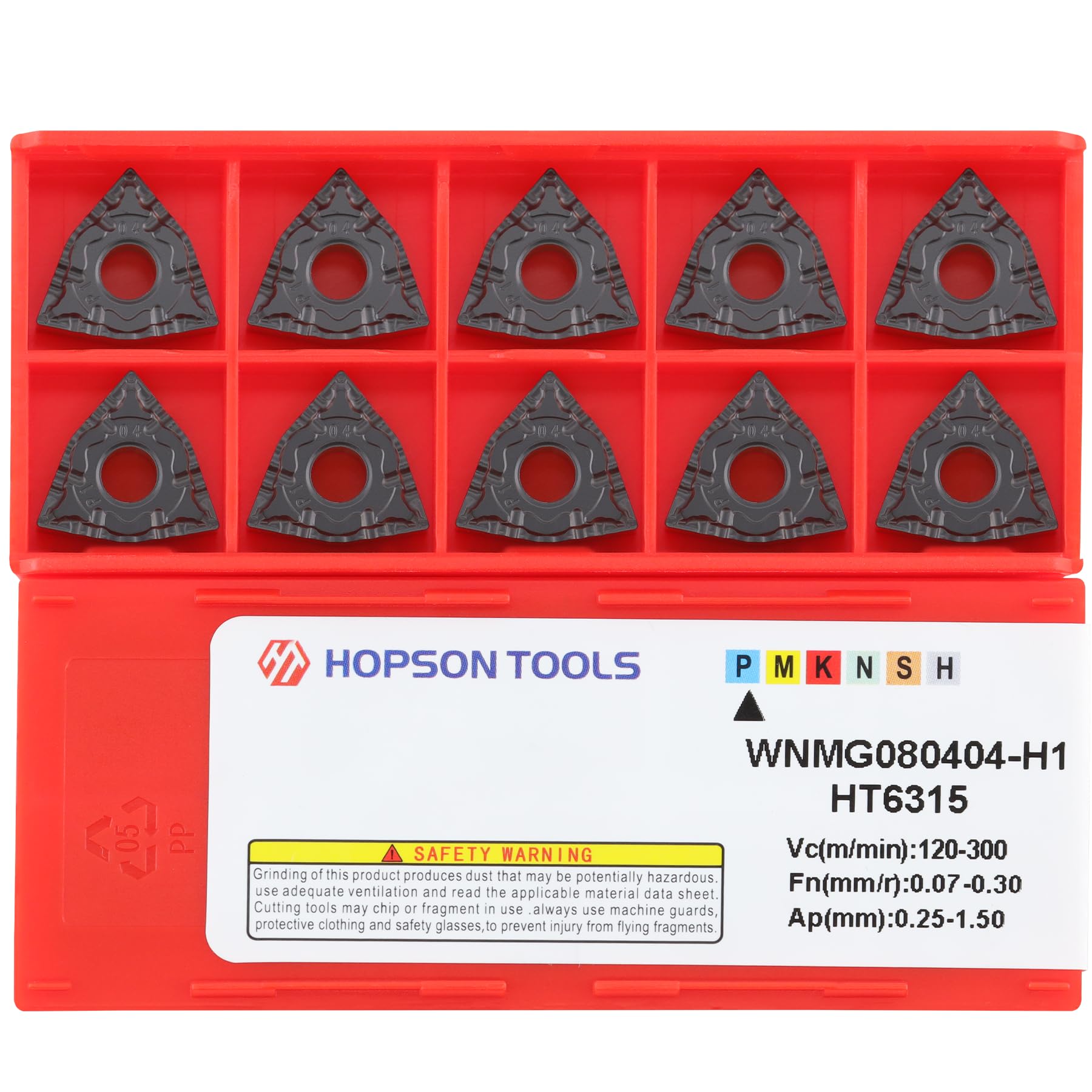 Hopson Tools Carbide Turning Inserts WNMG 431 PF / WNMG080404 for